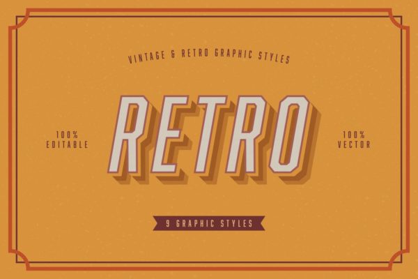 经典欧美复古图形风格AI图层样式 Retro Vintage Graphic Styles