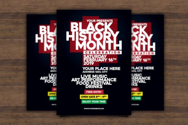 黑人历史月节日传单/海报设计模板 Black History Month Flyer