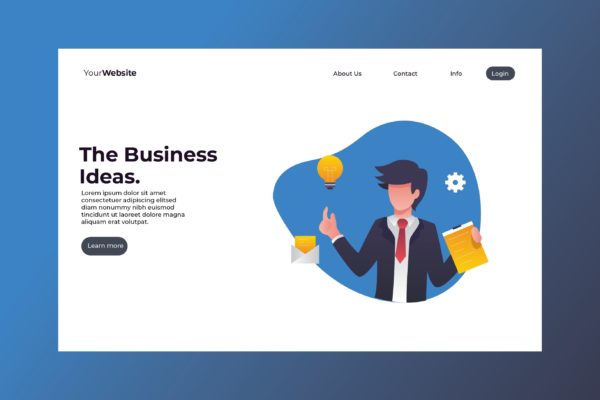 经营理念主题网站着陆页插画设计 The Business Idea