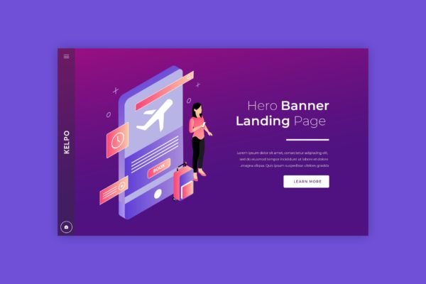 日程管理主题概念插画网站Banner图模板 Kelpo – Hero Banner Template