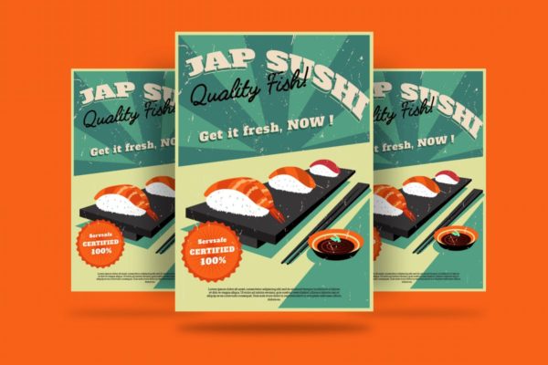 日本美食寿司传单设计 Sushi Flyer