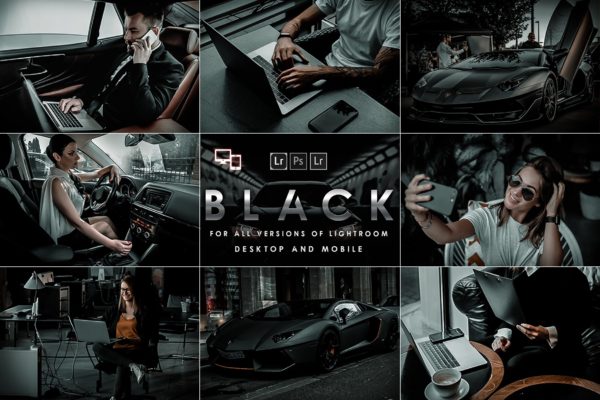 色彩增强黑色调照片后期加工LR预设 Black New York Presets (Mobile & Desktop)