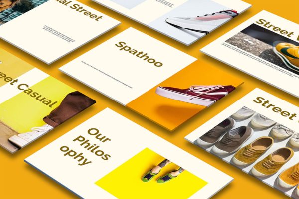 时尚潮鞋产品展示Keynote幻灯片模板下载 Spathoo – Fashion Keynote Presentation