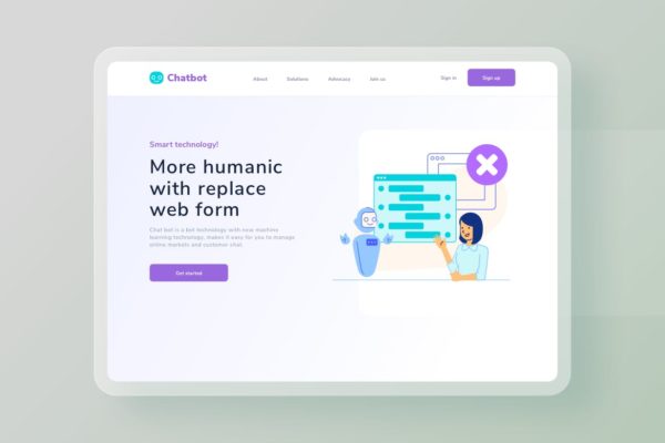 AI聊天机器人替换Web表单主题网站设计插画 Chatbot AI Replace web form website Illustration