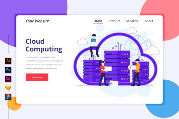云计算主题扁平设计风格概念插画 Agnytemp – Cloud Computing Illustration
