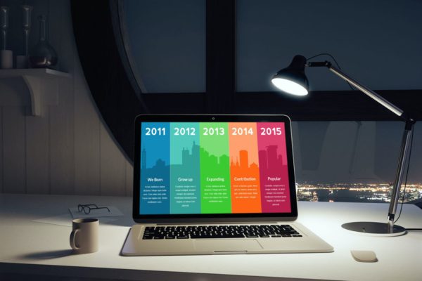 多彩现代时间轴图表Keynote幻灯片模板 Mitra Keynote Template