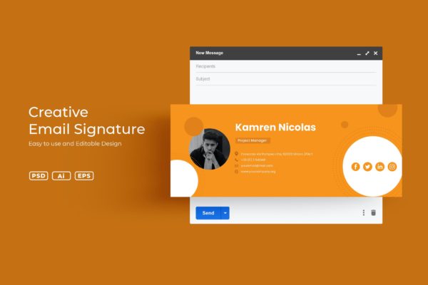 适用于项目经理的电子邮件签名模板v3.11 VDN Email Signature v3.11