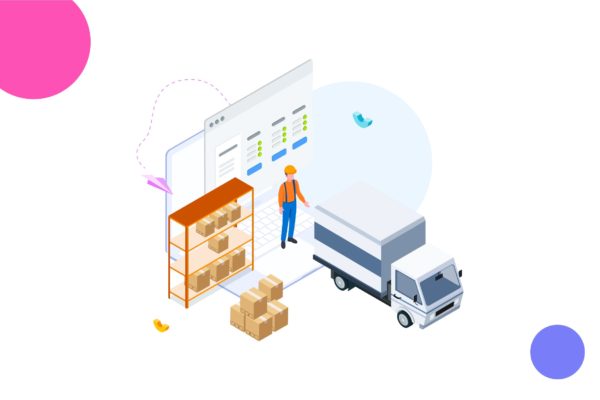 货物管理主题2.5D等距插画矢量素材v2 Goods Management by Finance Isometric – FV