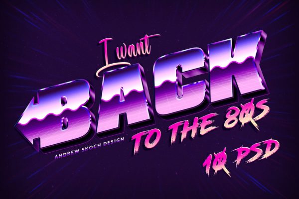 80年代复古风格文本图层样式 New 80s Text Effects