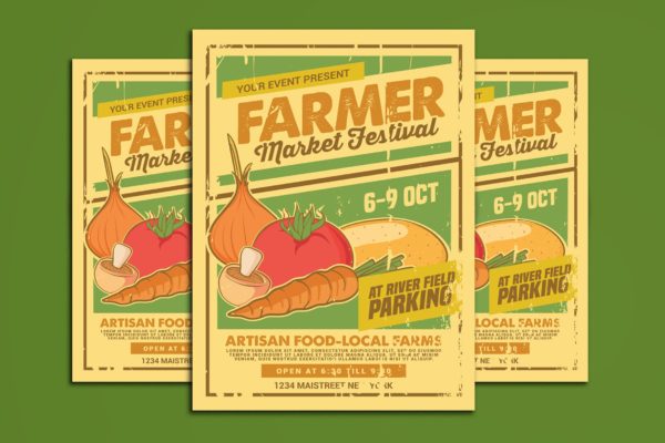 蔬菜市场广告海报素材 Farmer Market Festival