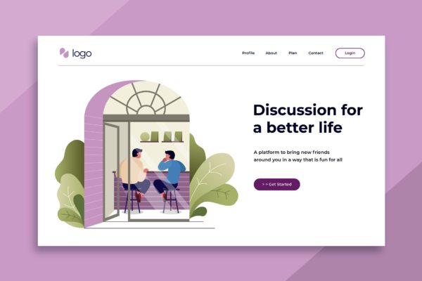 休闲生活概念扁平设计着陆页插画模板 Flat Illustration Landing Pages