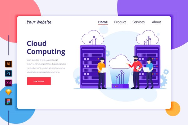 云计算主题扁平设计风格概念插画v3 Agnytemp – Cloud Computing Illustration v3