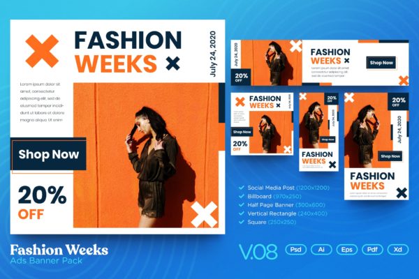 时装周广告Banner设计模板素材v8 Banner Pack Vol.08 Fashion Week