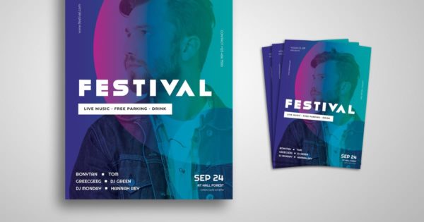 音乐节促销海报模板下载 Music Festival Promo Flyer