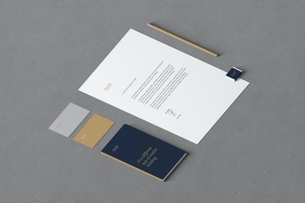 整洁精美品牌文具摆设广告包装模型样品 Isometric Branding / Stationery Mockups