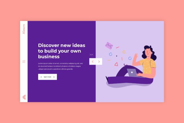 在线学习网站巨无霸Banner设计模板 Alearn – Learning Hero Banner Template