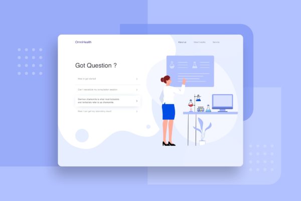 科学家分析主题网站矢量插画素材 Scientist do an analysis website header