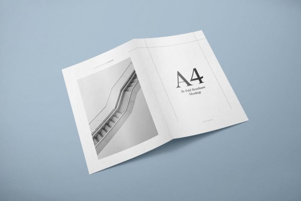 摊放平置A4杂志封面印刷品设计样机 Magazine Cover Mockup