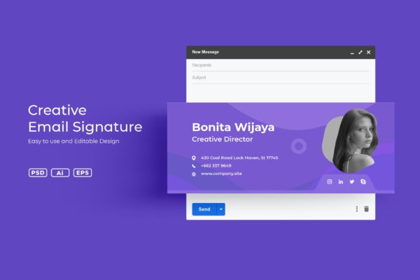 创意设计师电子邮件签名设计模板v3.5 SRTP Email Signature v3.5