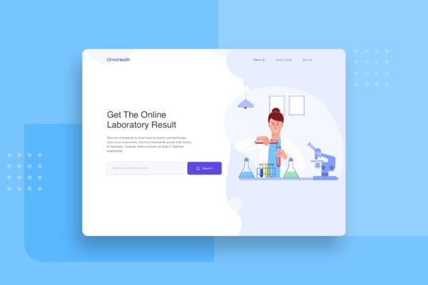 科学实验主题网站矢量插画素材 Compose medical resources website header