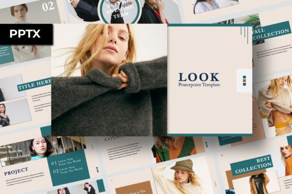 时装画册目录PPT设计模板 Look Presentation Template