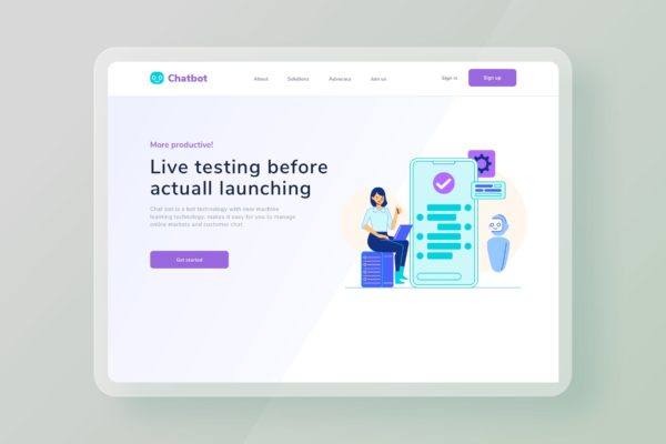 现场测试软件主题网站设计插画 Live testing Software website Illustration