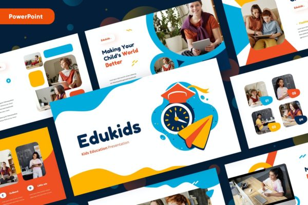 儿童教育推广PPT素材 Edukids – Education Kids Powerpoint Presentation