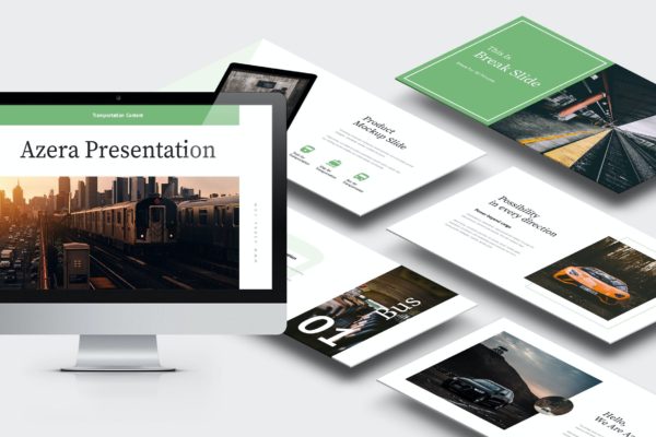 现代出行交通工具主题PowerPoint演示文稿模板 Azera : Transportation Powerpoint