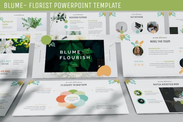 花卉植物商店Powerpoint模板 Blume – Florist Powerpoint Template