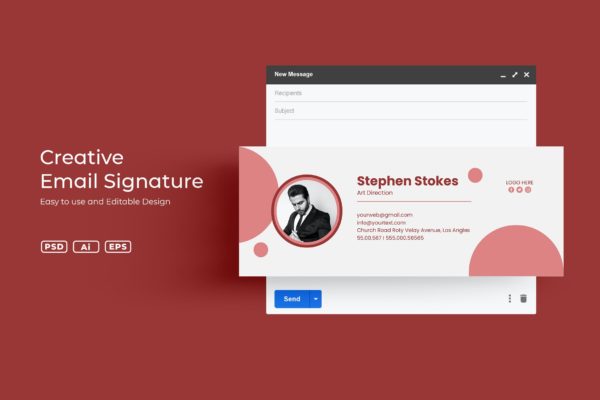 适用于艺术家的电子邮件签名模板v3.17 VDN Email Signature v3.17