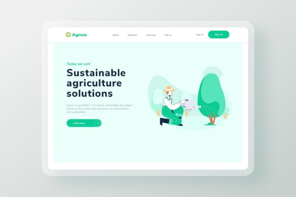 业务快速增长主题网站着陆页设计矢量插画素材 Business Grow Fast Landing page header Website