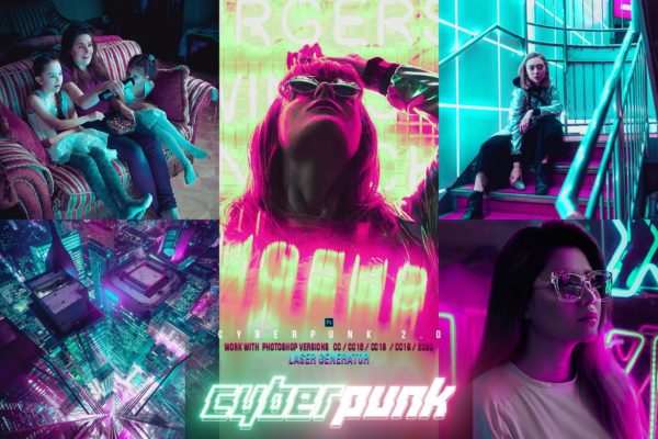 赛博朋克风创意科技感照片后期PS动作 Photoshop Cyber Punk City Photoshop