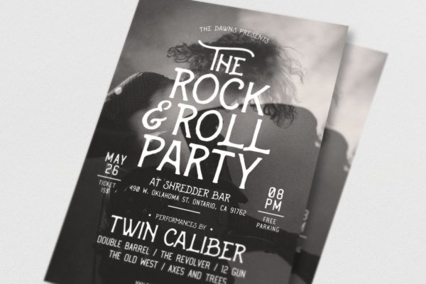 摇滚音乐传单/海报设计模板 Rock & Roll Music Flyer