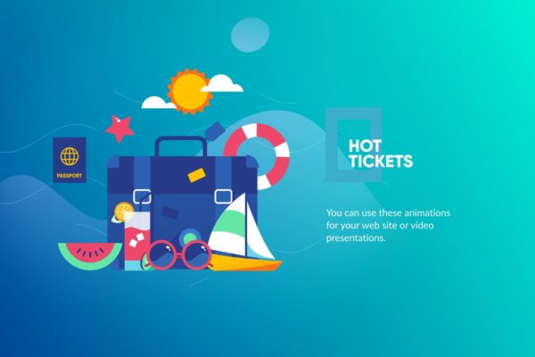 夏日旅行主题插画网站Banner&着陆页设计模板 Travelling Banner & Landing Page