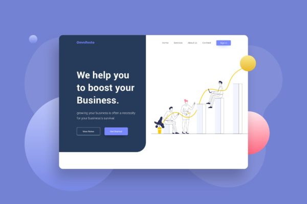 进度审查主题网页头部插画设计素材 Progress Review Graphic Chart Website Header