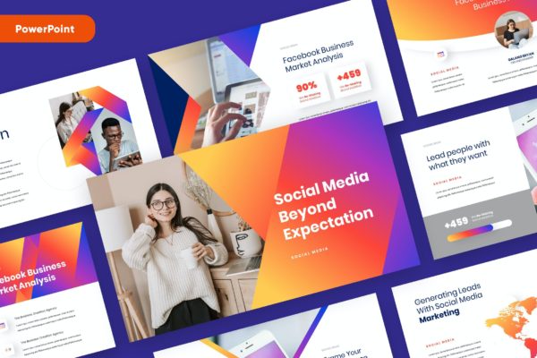 社交媒体营销演示文稿PPT模板 SOCIO – Social Media Marketing Powerpoint Template