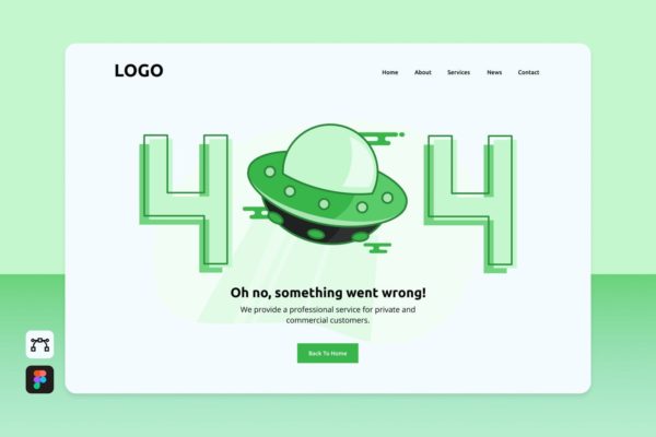 404错误页面主题网站着陆页插画v5 Fof – 404 Landing Page 5