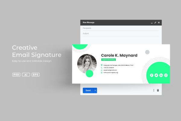 适用于的数字营销电子邮件签名模板v3.10 VDN Email Signature v3.10
