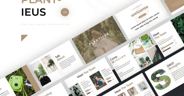 绿色植物学品类演示Keynote模板 Plantieus – Keynote Template