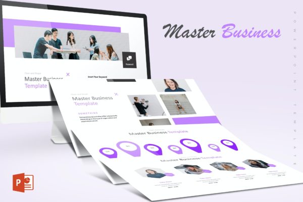 商业会议精英业务暖紫色调幻灯片PPT模板 Master Business – Powerpoint Template
