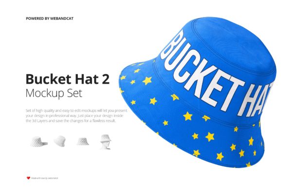 水桶帽图案设计样机v2 Bucket Hat Mockup 2