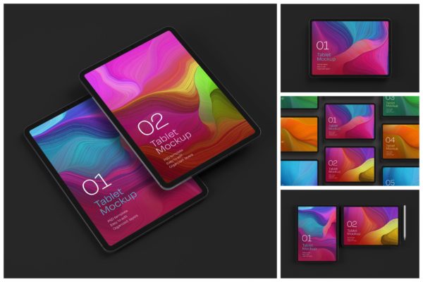 iPad Pro平板电脑屏幕展示样机集 iPad Pro Mockup Set | Tablet Screen