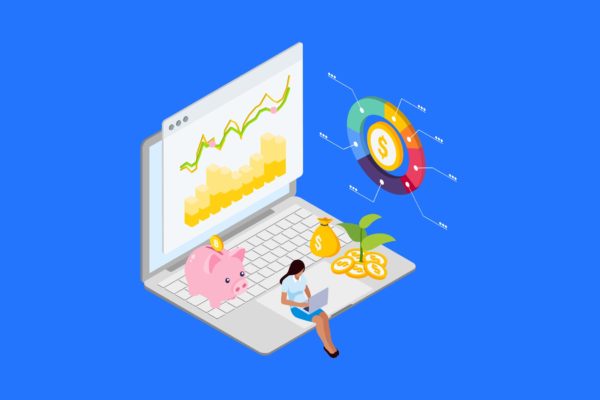 项目财政分配主题2.5D等距插画矢量素材 Financial Allocation For Projects Isometric – TU