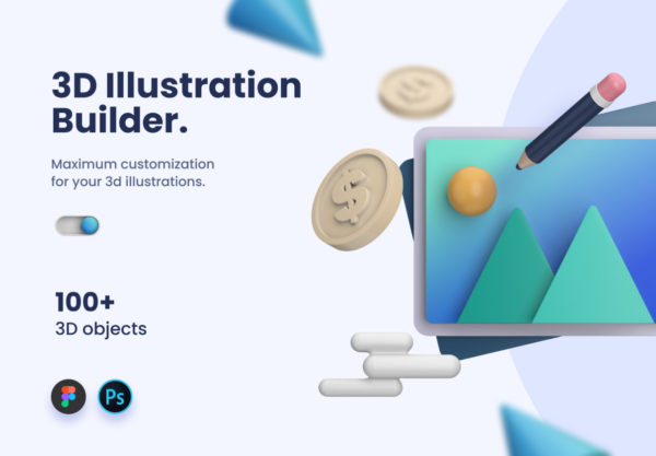 设计森林下午茶：网站&App应用设计3D插画系统[2.67GB]
