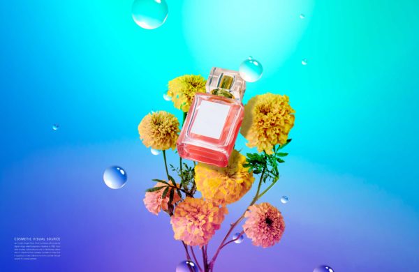 菊花香水化妆品品牌视觉设计海报psd模板