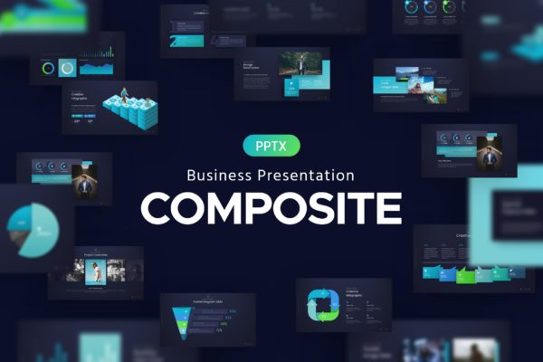 公司简介/业务介绍PowerPoint演示文稿模板 Composite Powerpoint Template