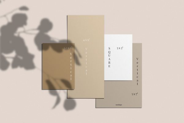 多张邀请卡/邀请函展示样机 Multiple Invitation Cards Mockups