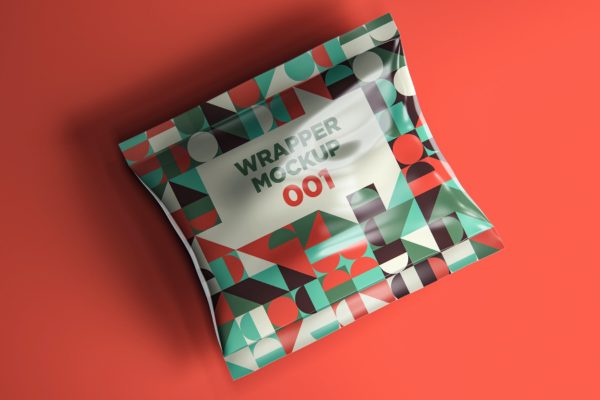 小吃包装袋外观设计样机模板v1 Wrapper Mockup 001
