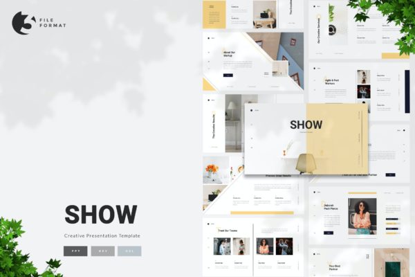 创意白色背景个人演示PPT模板 Show – Creative Presentation Template