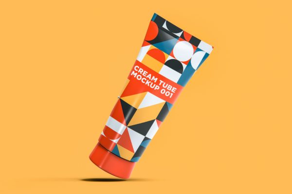 化妆品护肤品包装软管外观设计样机模板v1 Cream Tube Mockup 001